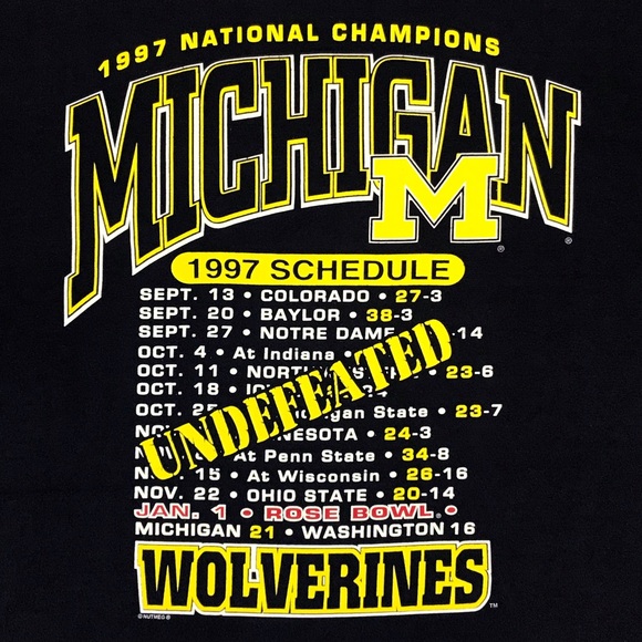 Lee Sport College Football Mens 1997 Vintage National Champions Michigan T-Shirt - Picture 7 of 8